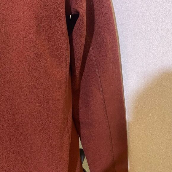 LL Bean Trail Fleece Mens Size Medium Regular Full Zip Jacket Brown Rust - Picture 7 of 10